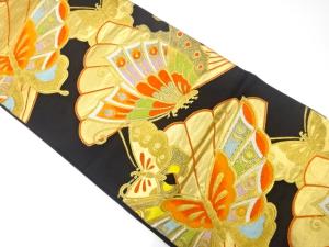 アンティーク　蝶模様織り出し袋帯（材料）